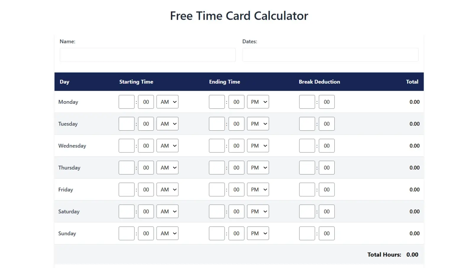 My Time Card Calculator image number 11
